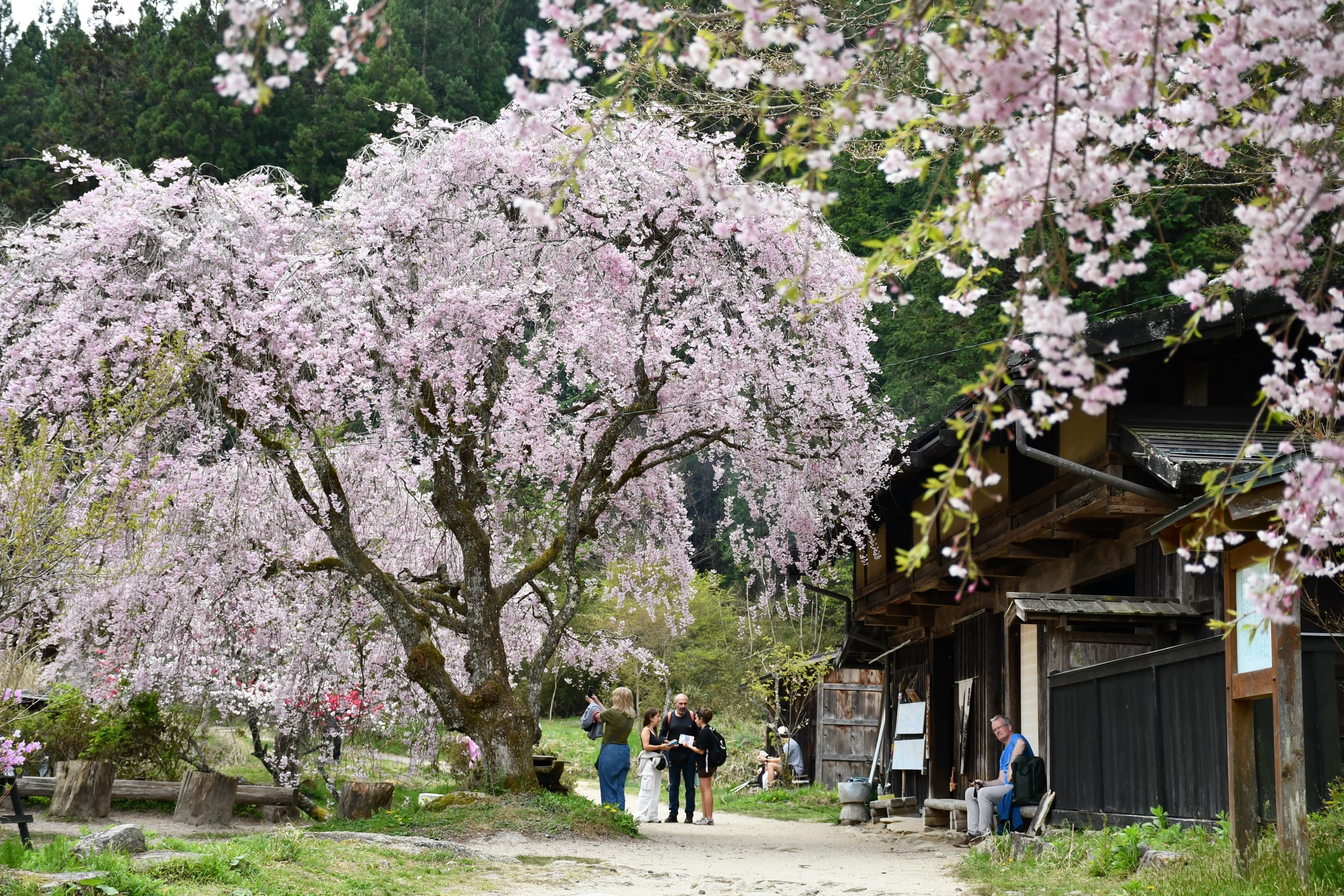Hike between post towns through mountain scenery